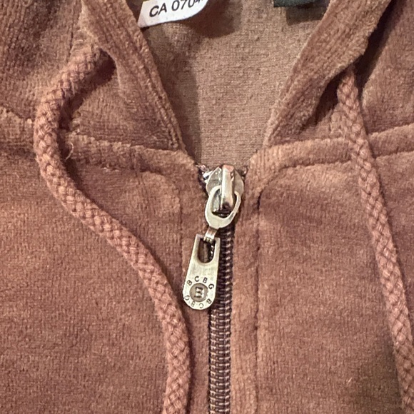 BCBG Chocolate Velour Hoodie - Picture 5 of 6